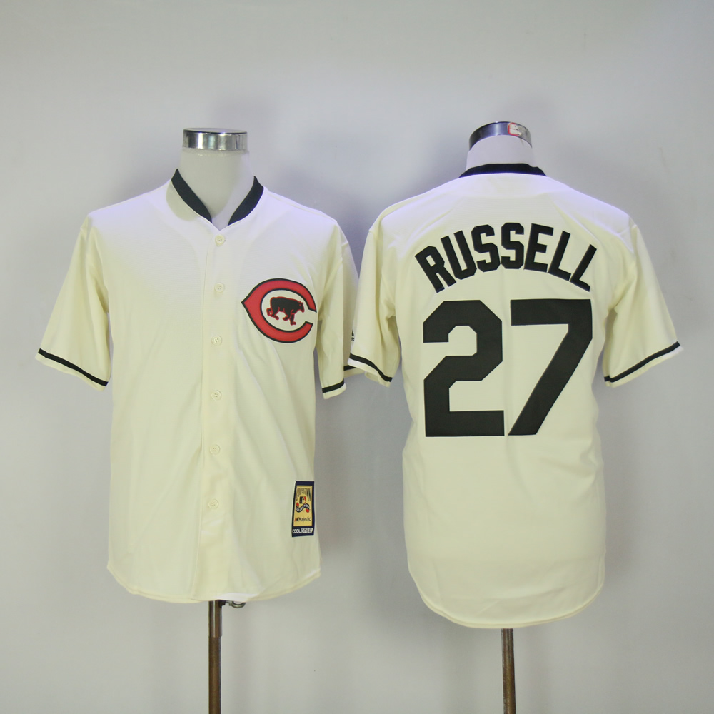 Men Chicago Cubs #27 Russell Cream MLB Jerseys